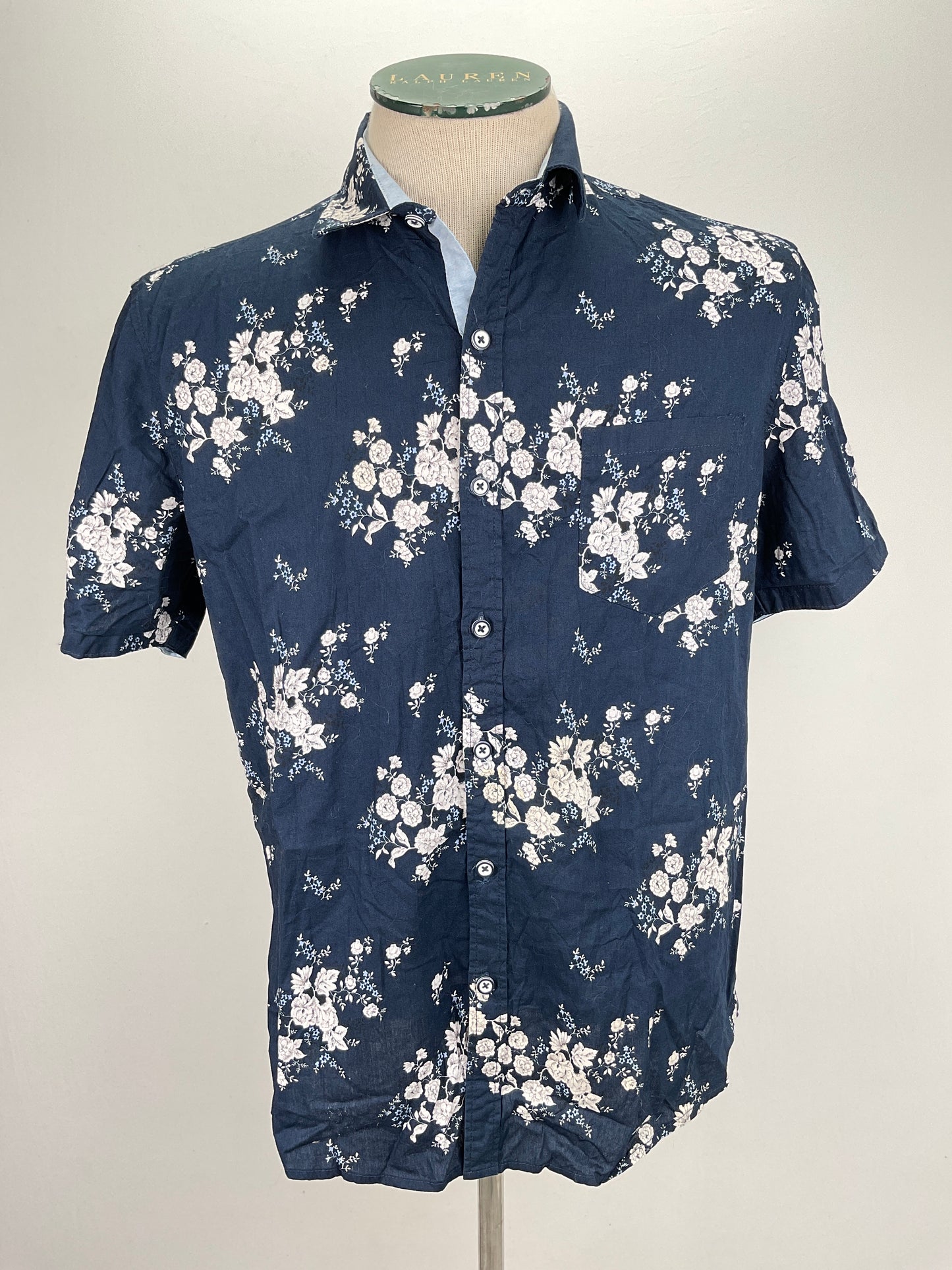 Camisa Azul marino Floral Craft Flow