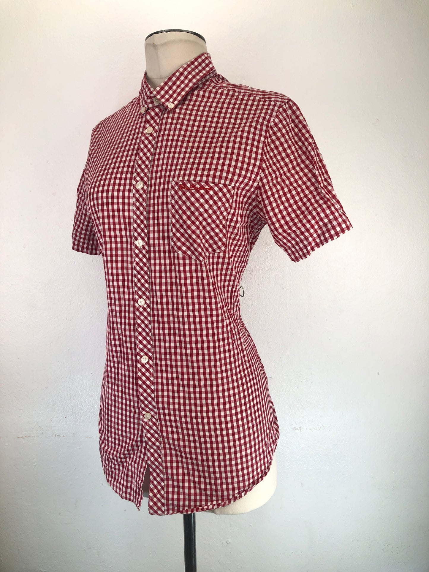 Camisa Rojo vino de Cuadro Ben Sneman