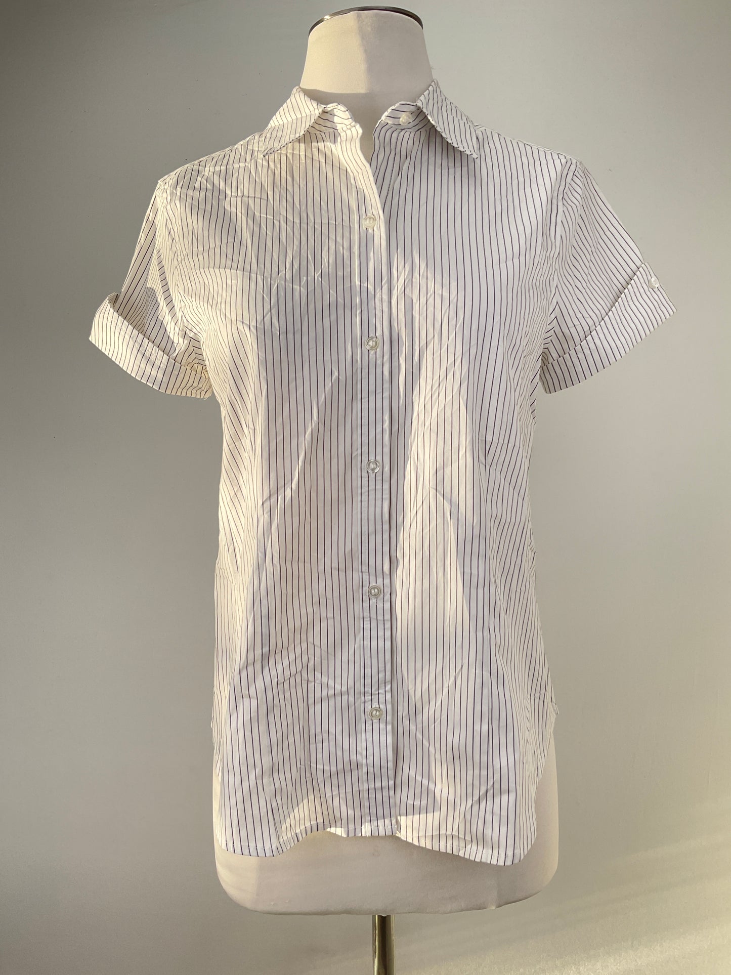 Camisa Blanco de Rayas Liz Claiborne