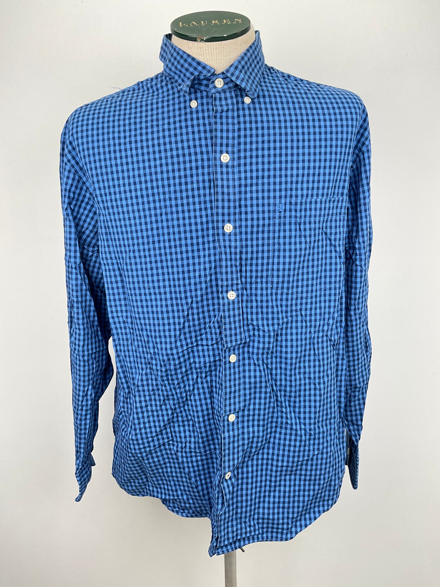 Camisa Azul de Cuadro Izod
