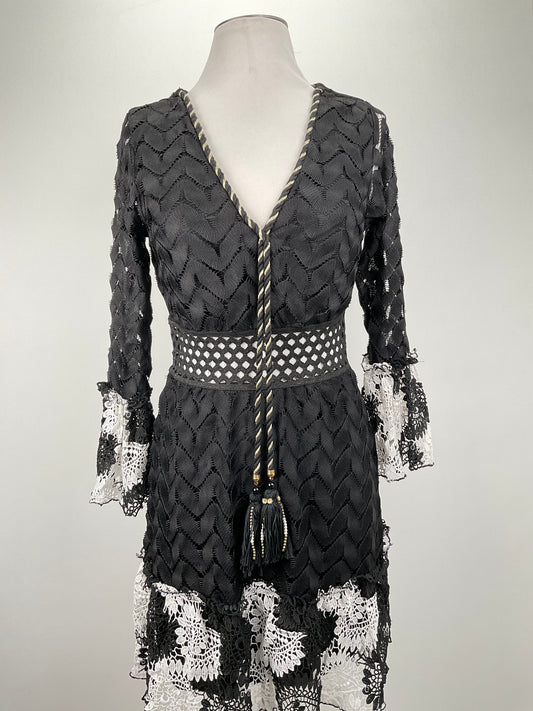 Vestido Negro Floral Azaka