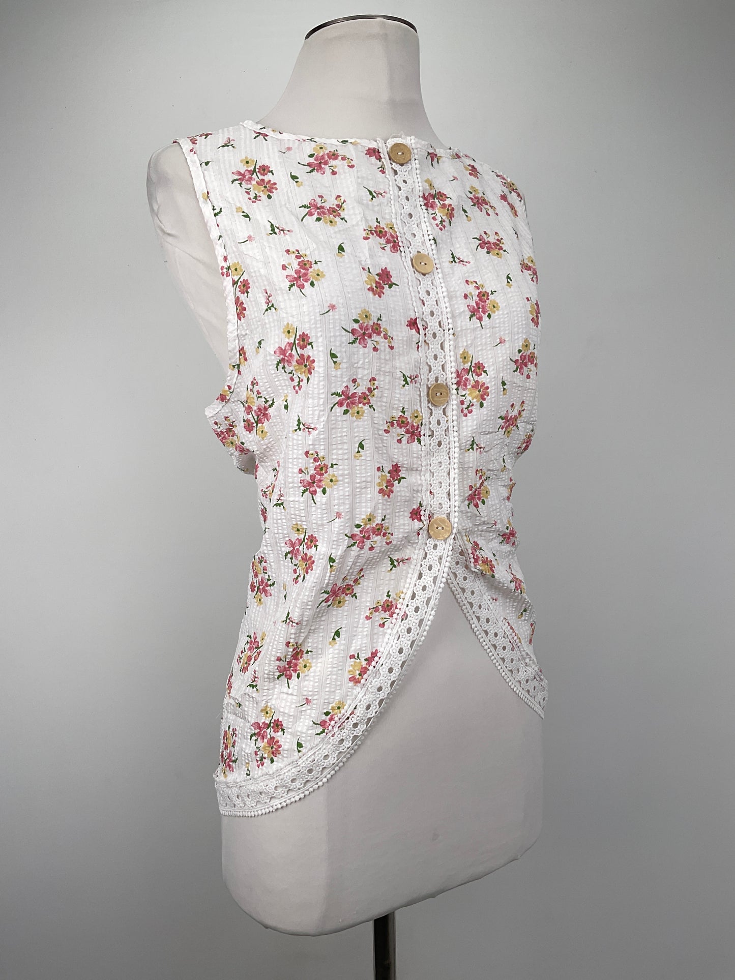 Blusa Blanco Floral Shein