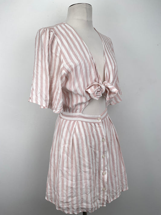 Vestido Nude De Rayas Audrey