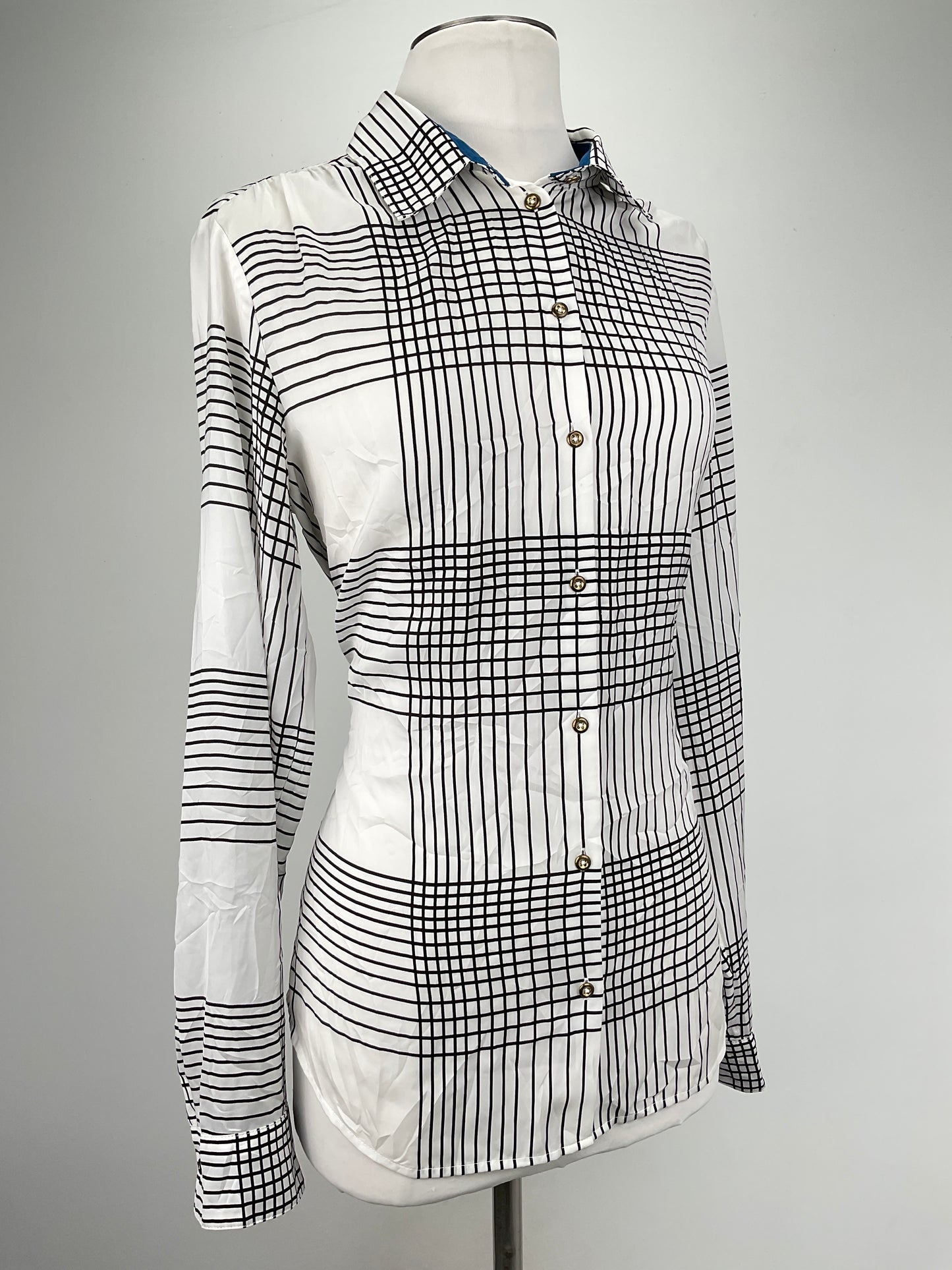 Camisa Blanco de cuadro Banana Republic