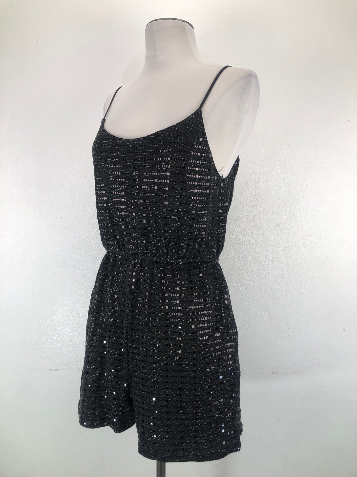Enterizo Negro de Brillo Crystal Sty