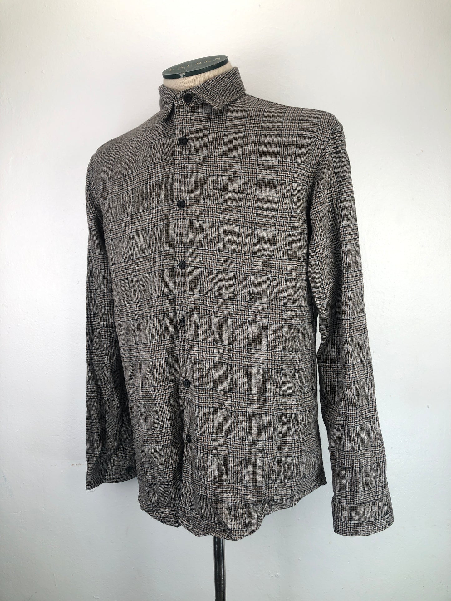 Camisa Marron de Cuadro Zara