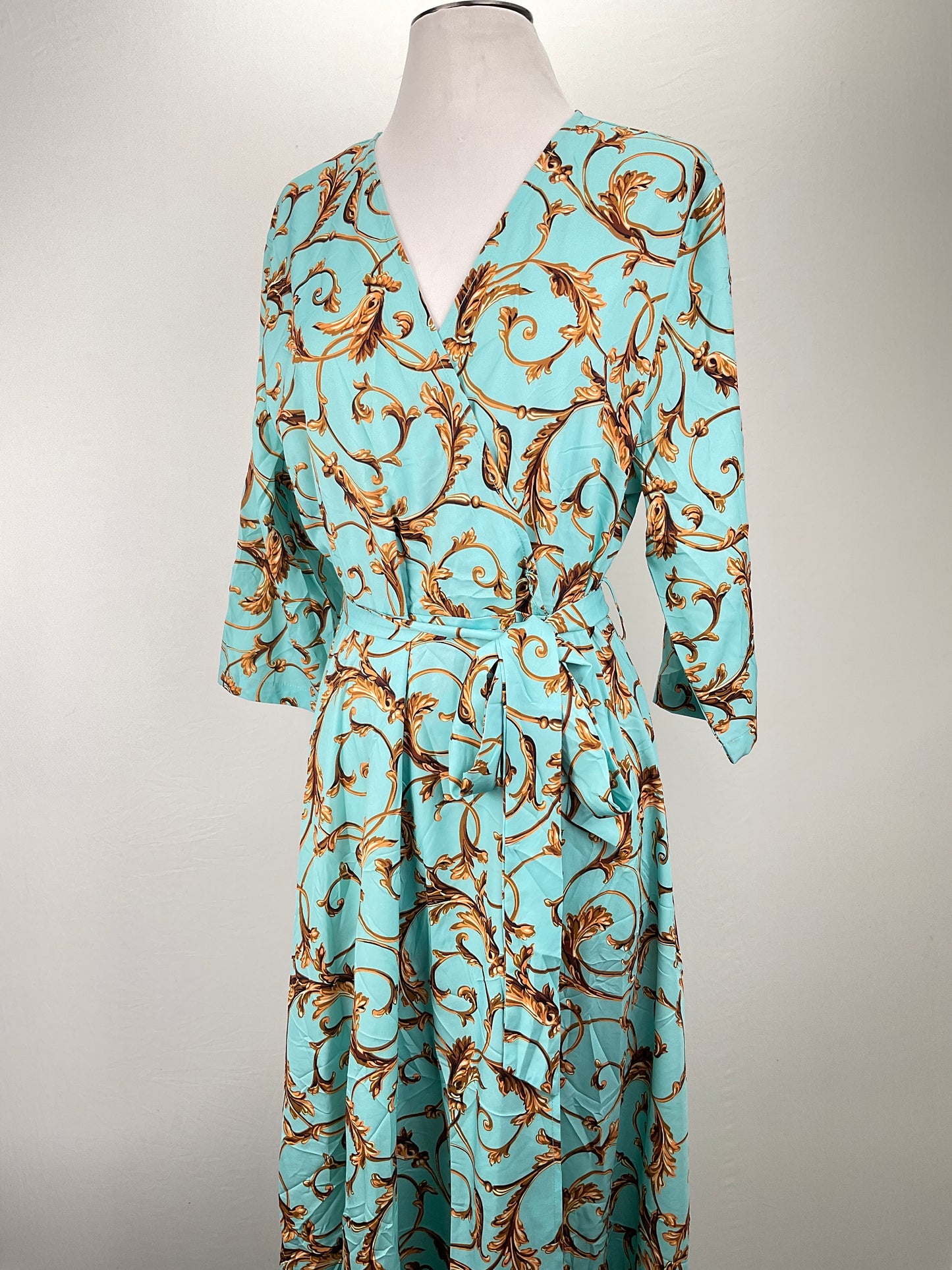 Vestido Turquesa Floral Sheilay