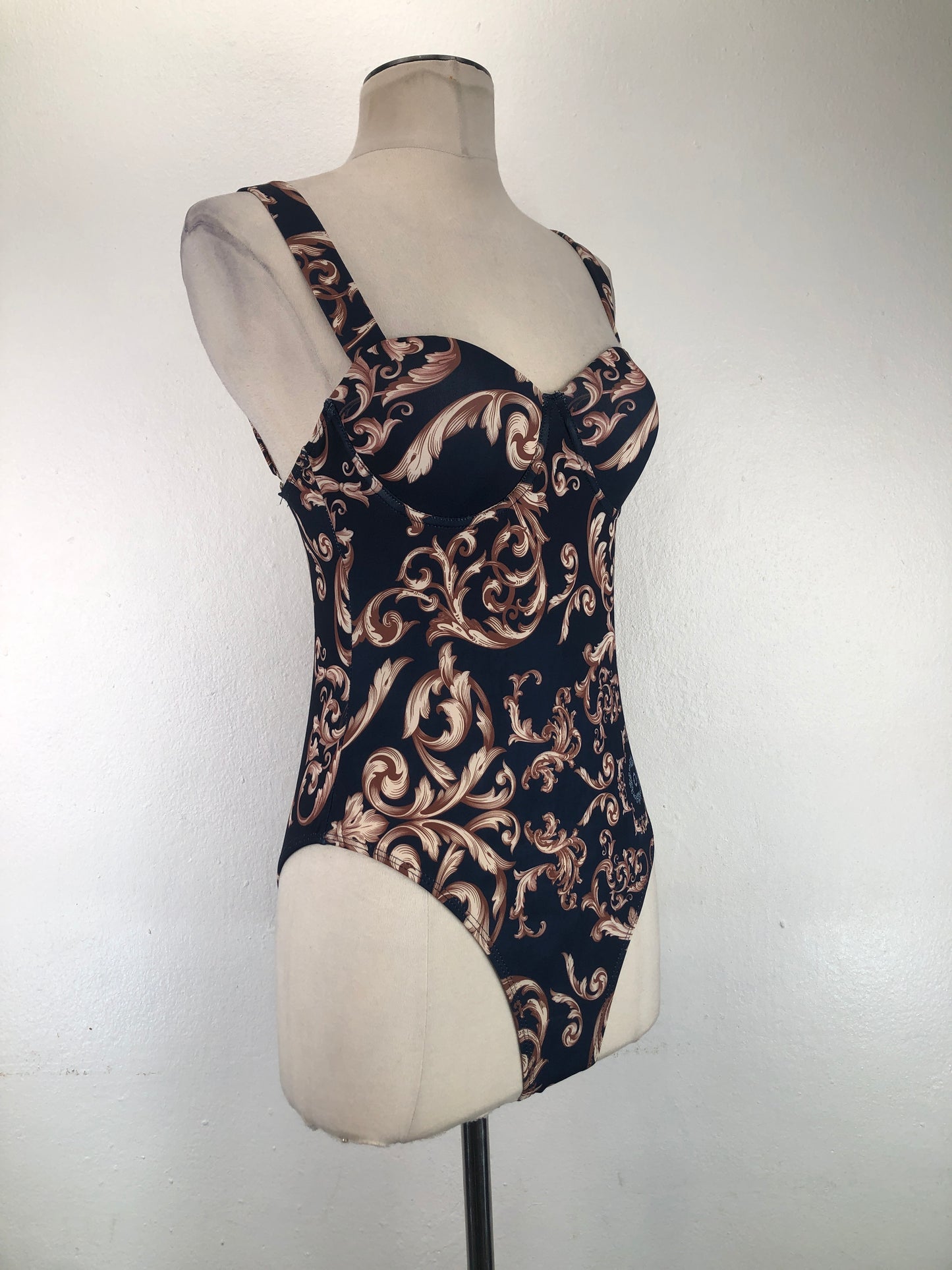 Traje de Baño Azul marino Floral Shein