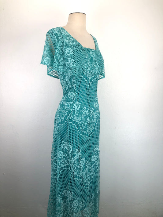 Vestido Verde de Flores Reba
