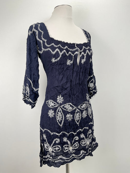 Vestido Azul marino Floral Poupette