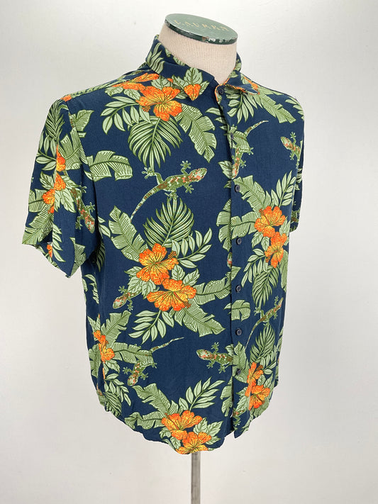 Camisa Azul marino Floral Denim Flower