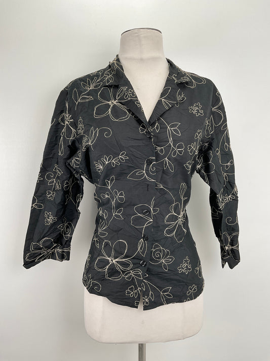 Camisa Negro Florar Anne Carson