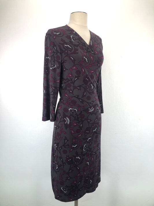 Vestido Chocolate de Flores Apostrophe Stretch