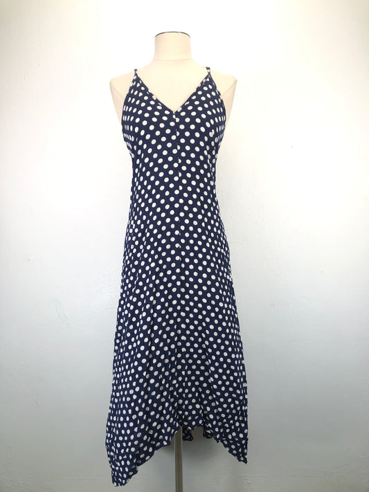 Vestido Azul Marino Lunares Variangis