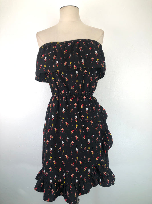 Vestido Negro de Flores Maison Jules