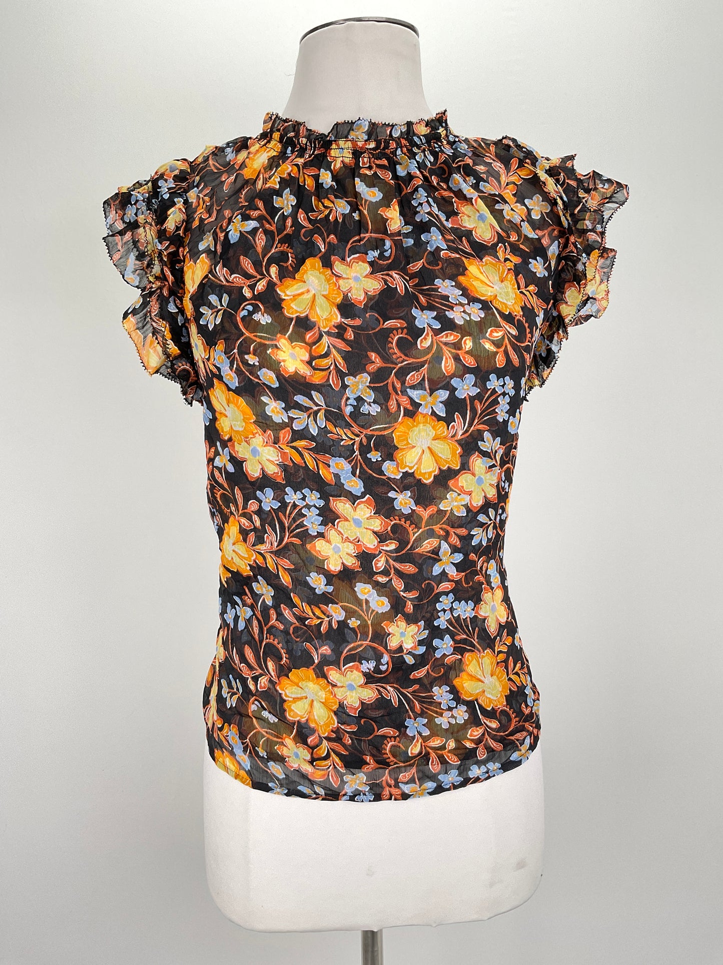 Blusa Negro Floral Old Navy