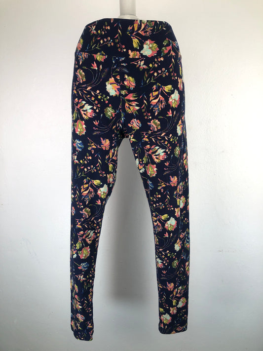 Licra Azul marino Floral Deportivo Lula Roe
