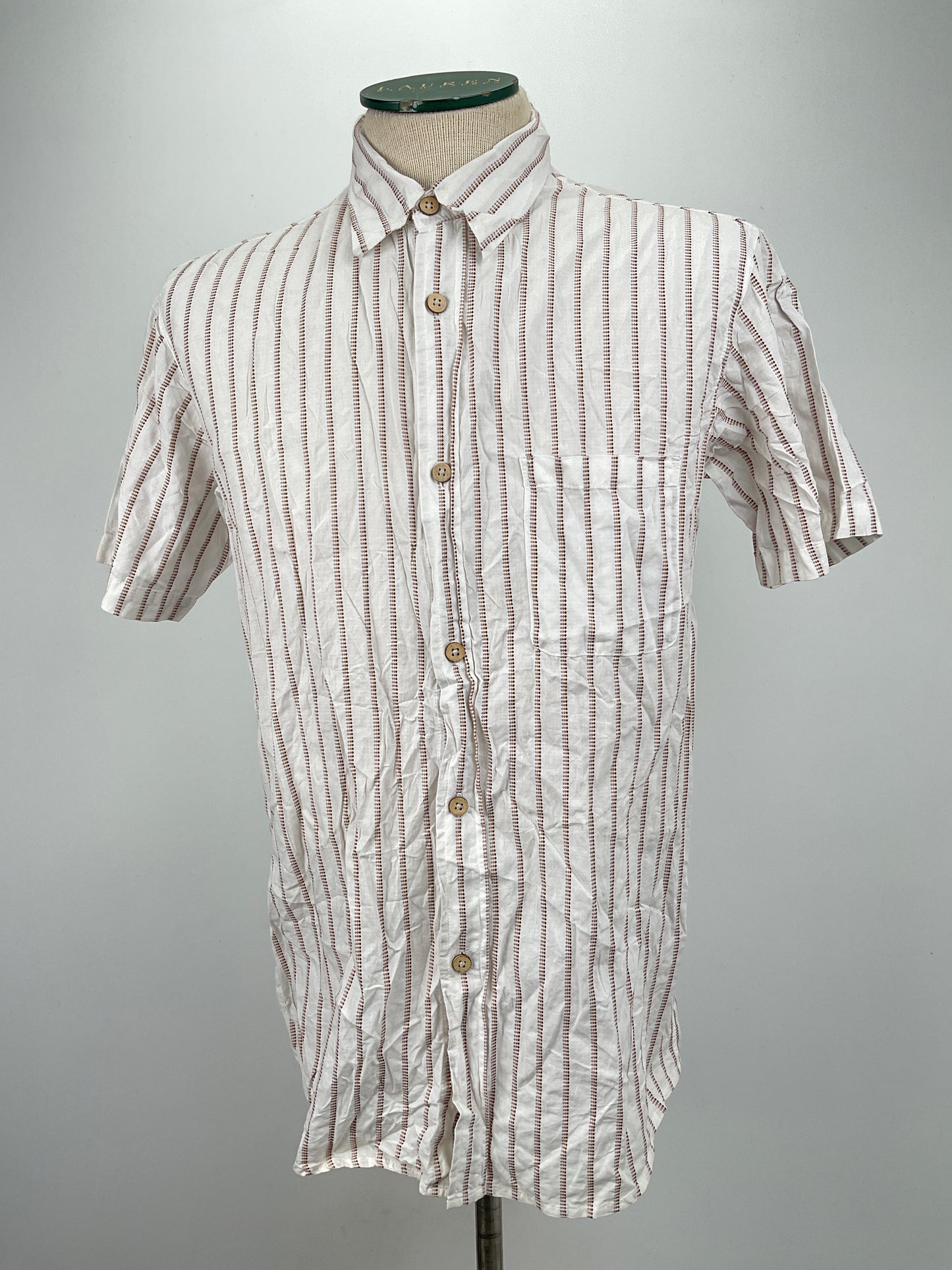Camisa Blanco de Rayas Double Break