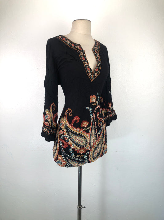 Blusa Negro de Flores Soft Surroundings