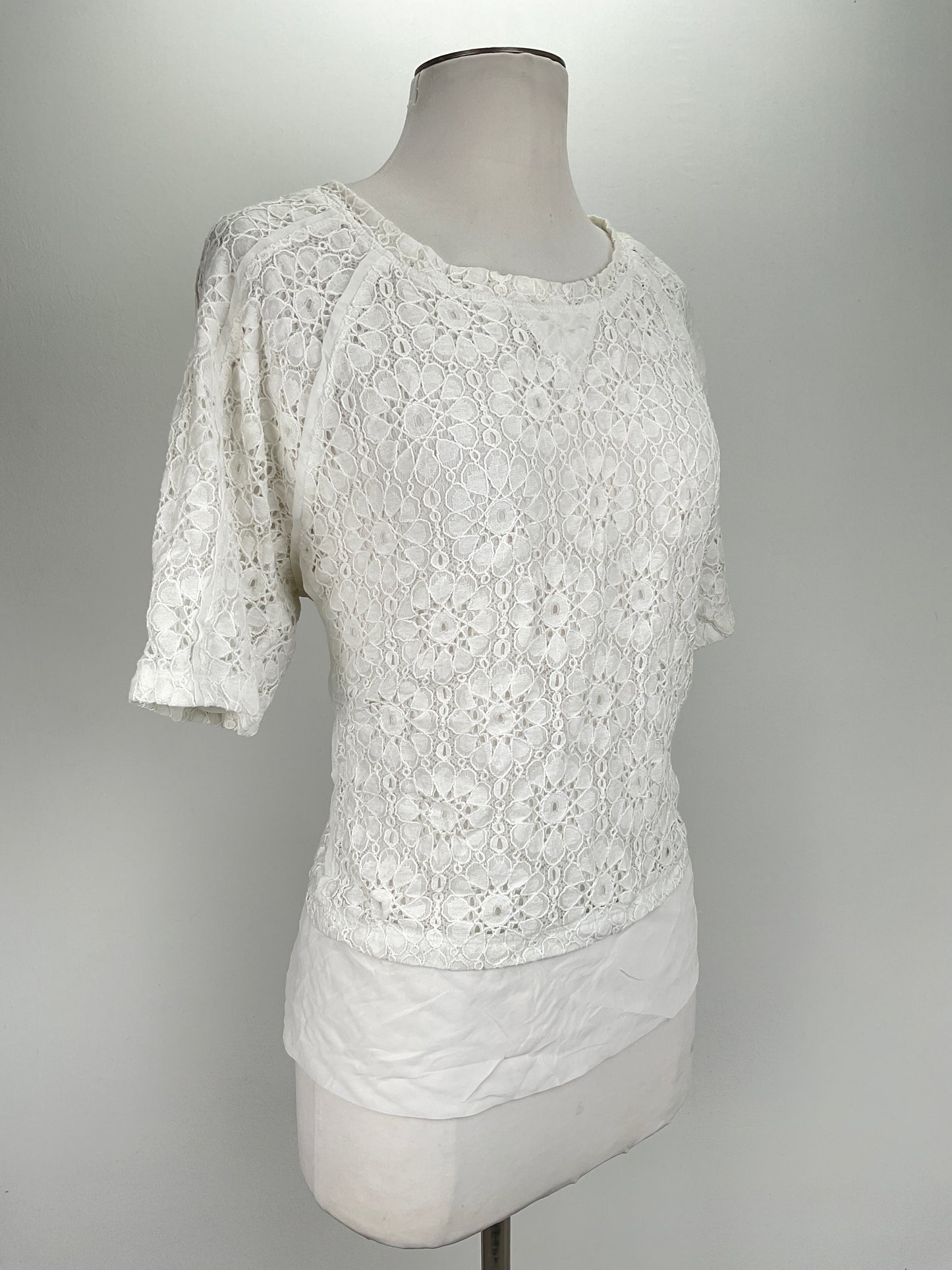 Blusa Blanco Floral Banana Republic