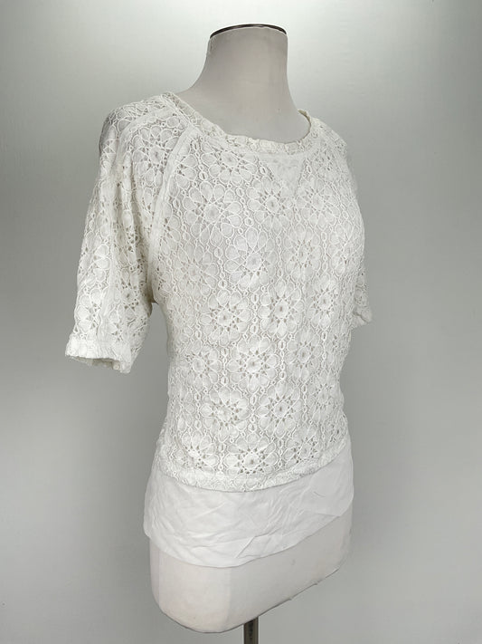 Blusa Blanco Floral Banana Republic