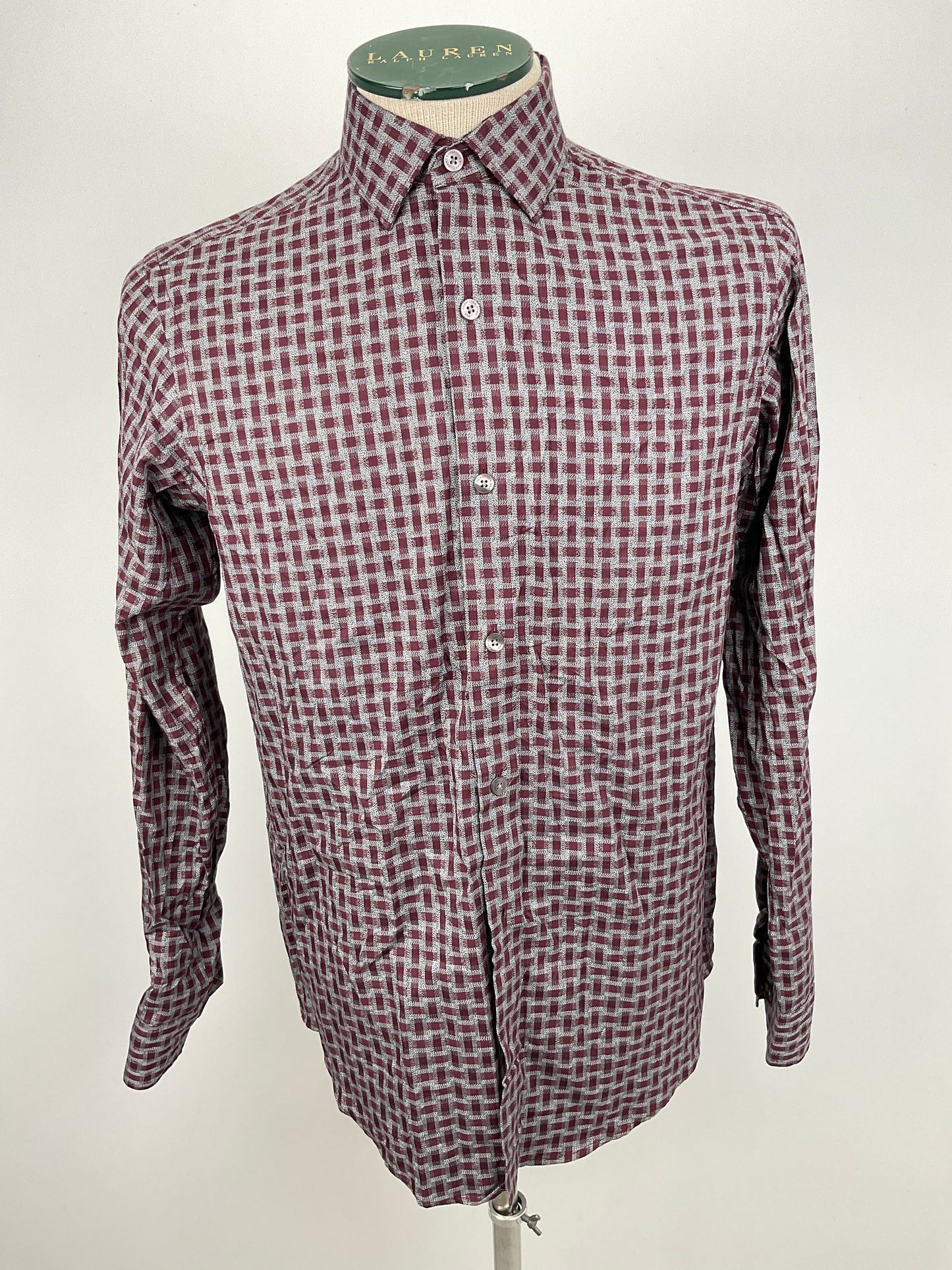 Camisa Rojo vino de Cuadro Hart Schaffner Marx