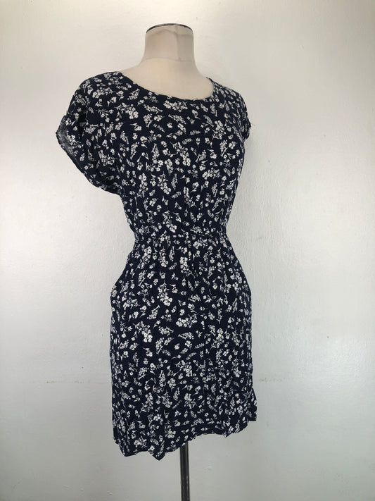Vestido Azul Marino Floral Pink Republic