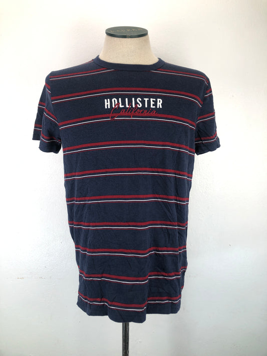 Camiseta Azul marino de Rayas Hollister