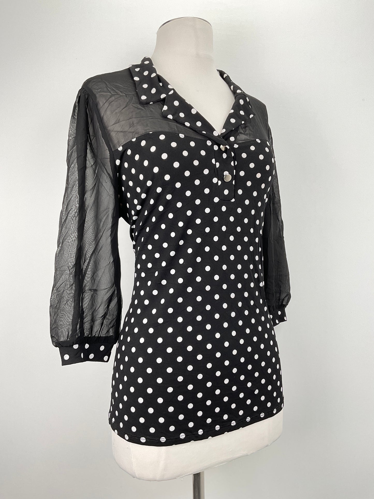 Blusa negro de Lunares Adele May