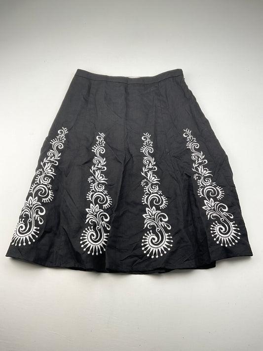 Falda Negro Floral Loft