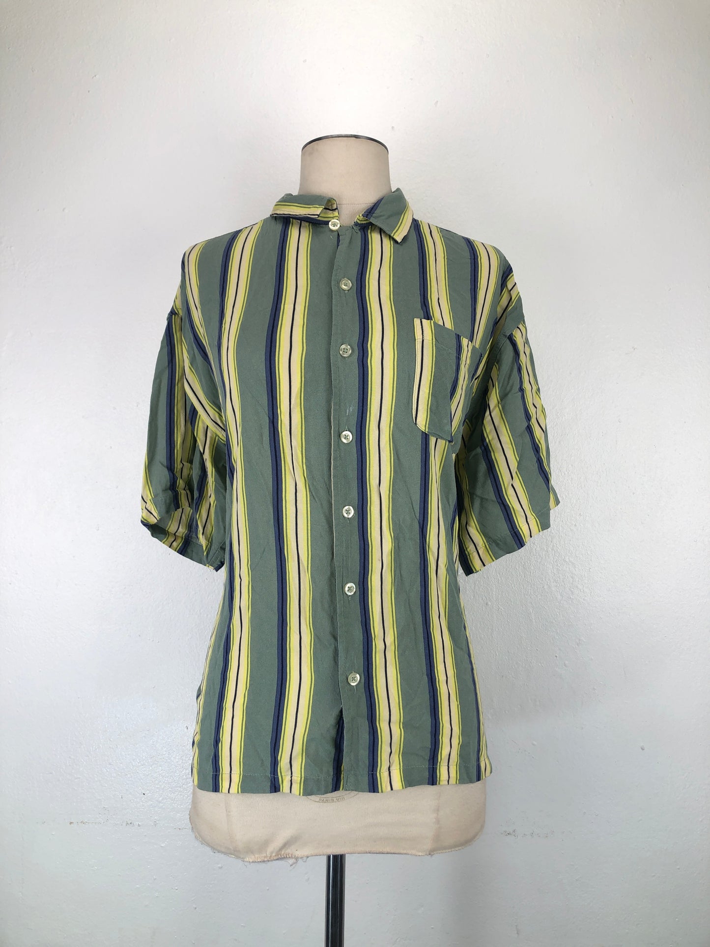 Camisa Verde De Rayas Massive