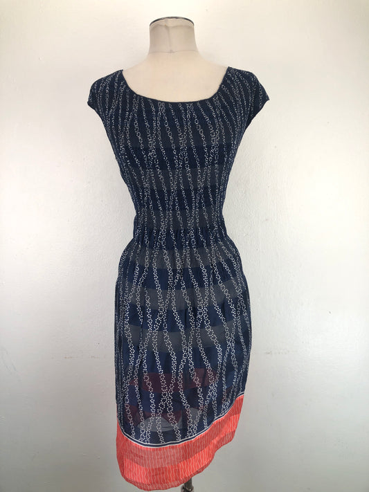 Vestido Azul Marino Lunares Max Studio