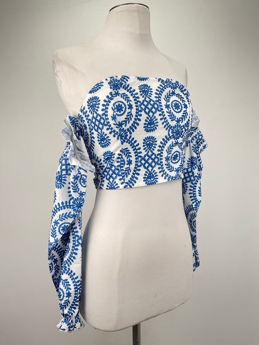 Top Azul Floral Shein