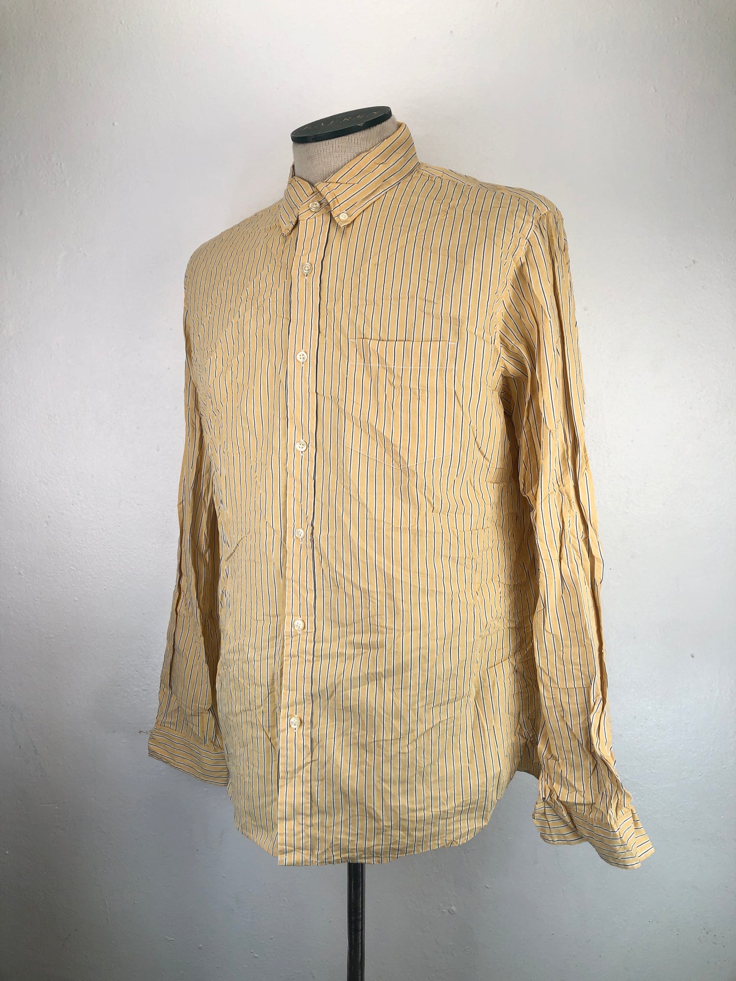 Camisa Amarillo de Rayas Lands' End Canvas
