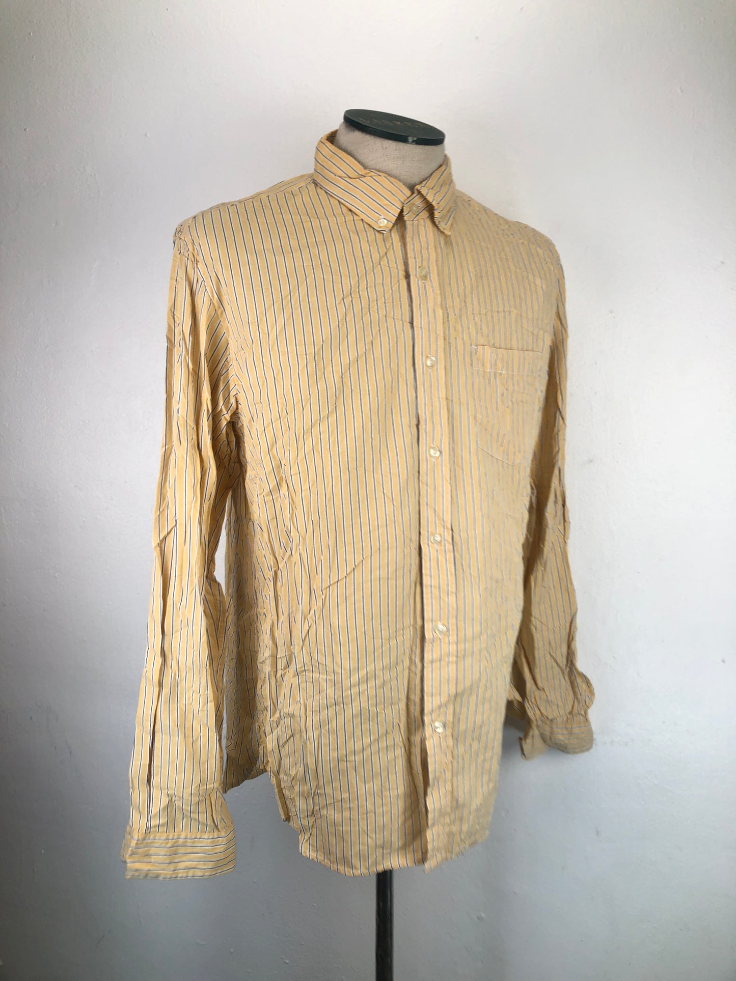 Camisa Amarillo de Rayas Lands' End Canvas