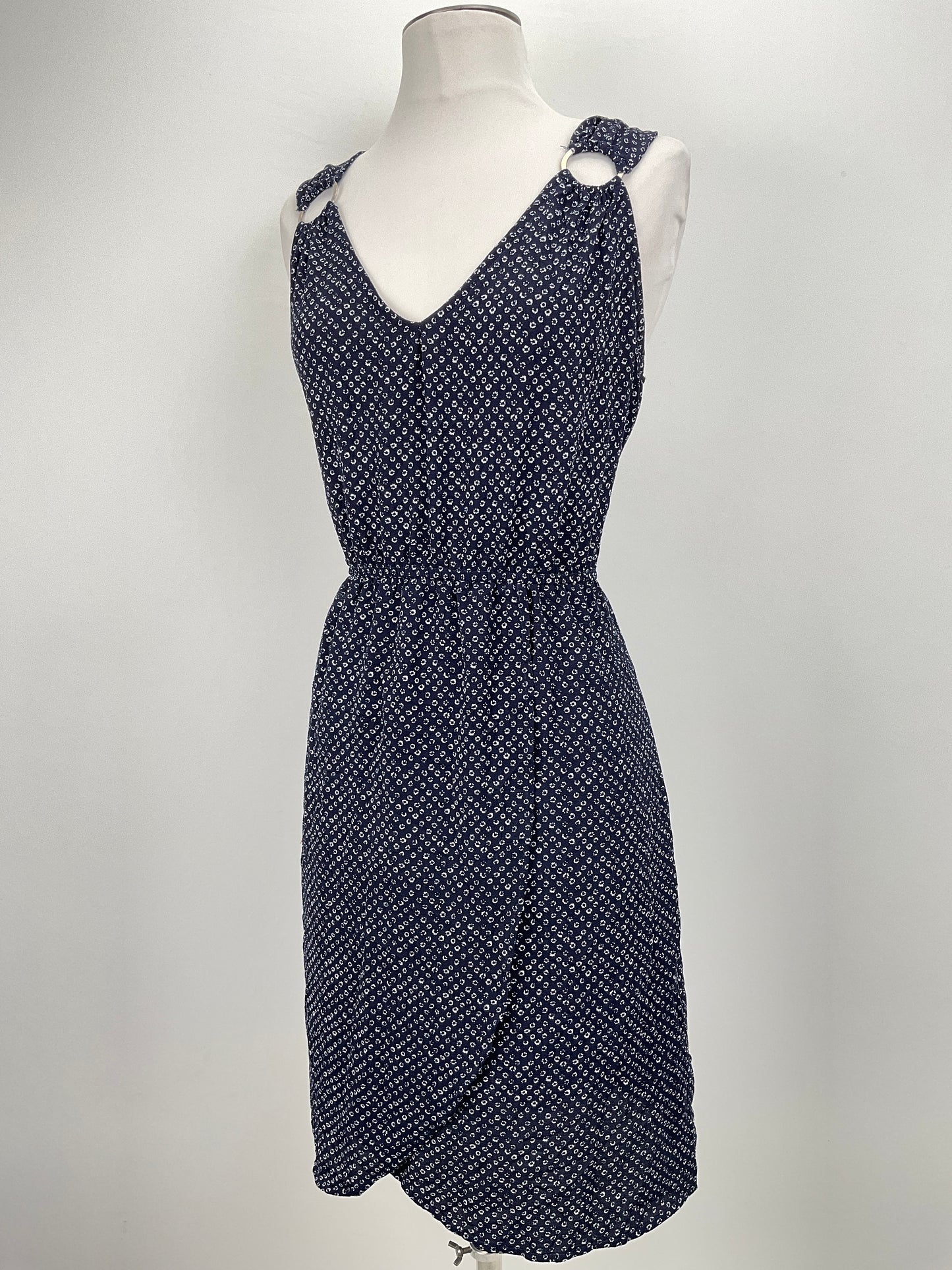 Vestido Azul marino de Lunares Wrapper