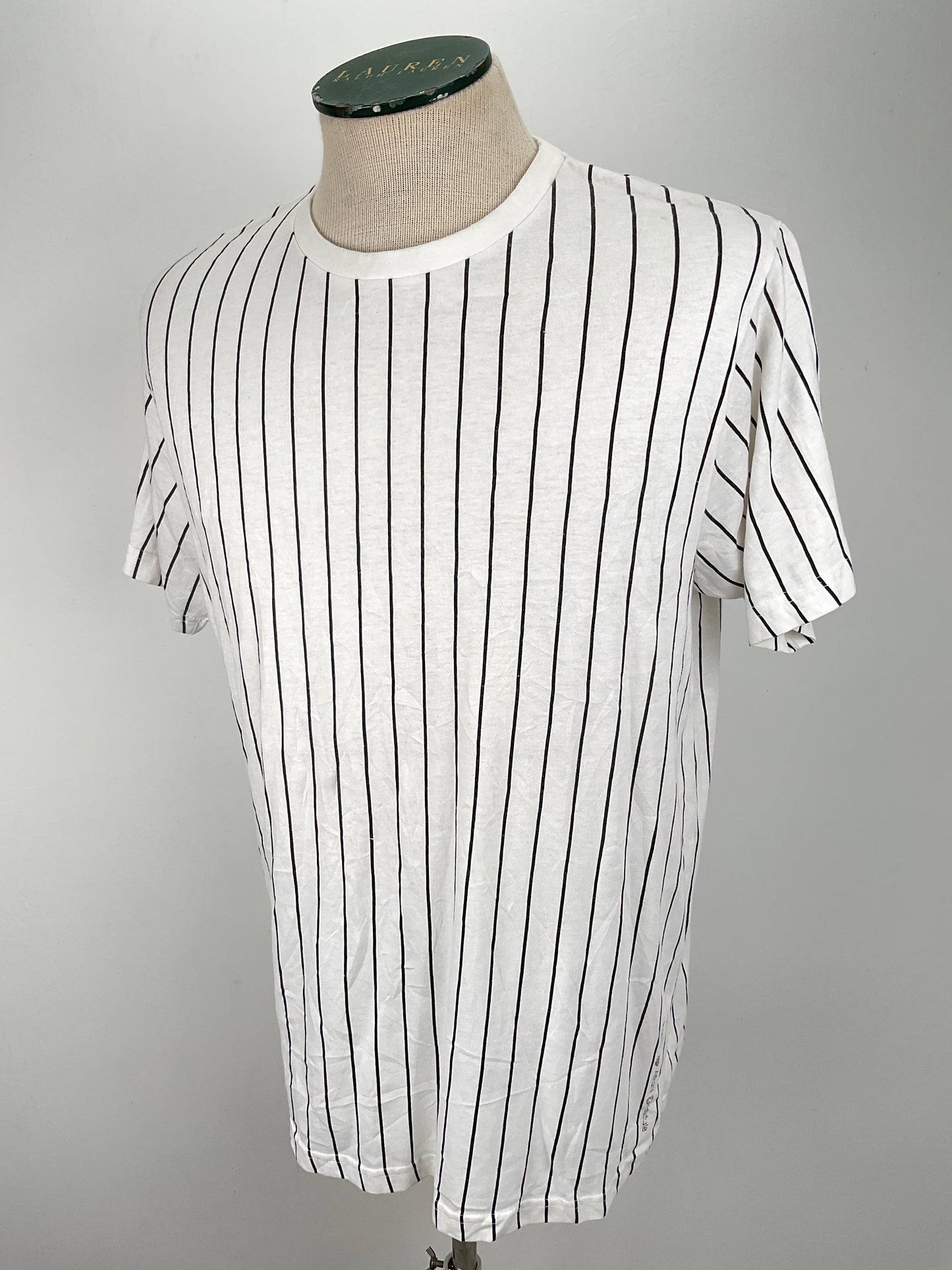 Camiseta Blanco de Rayas Denim Flower