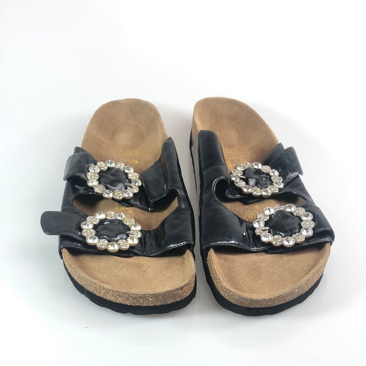 Sandalias Negro De Brillo Tatami