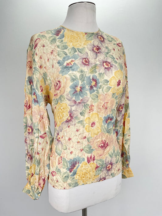 Blusa Crema Floral Liz Claiborne