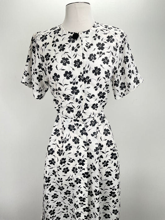 Vestido Blanco Floral Leslie Fay