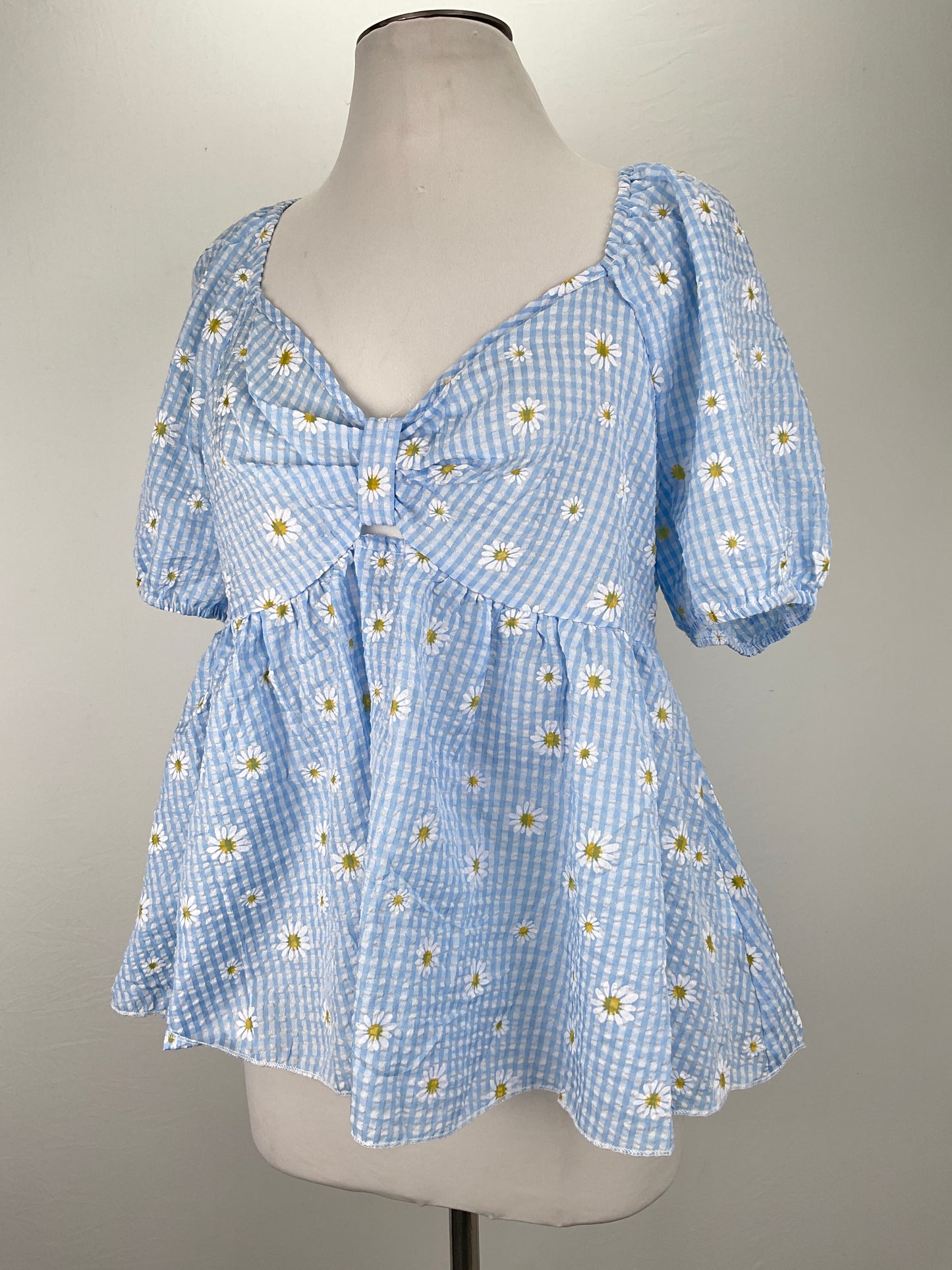 Blusa Azul claro Floral Shein