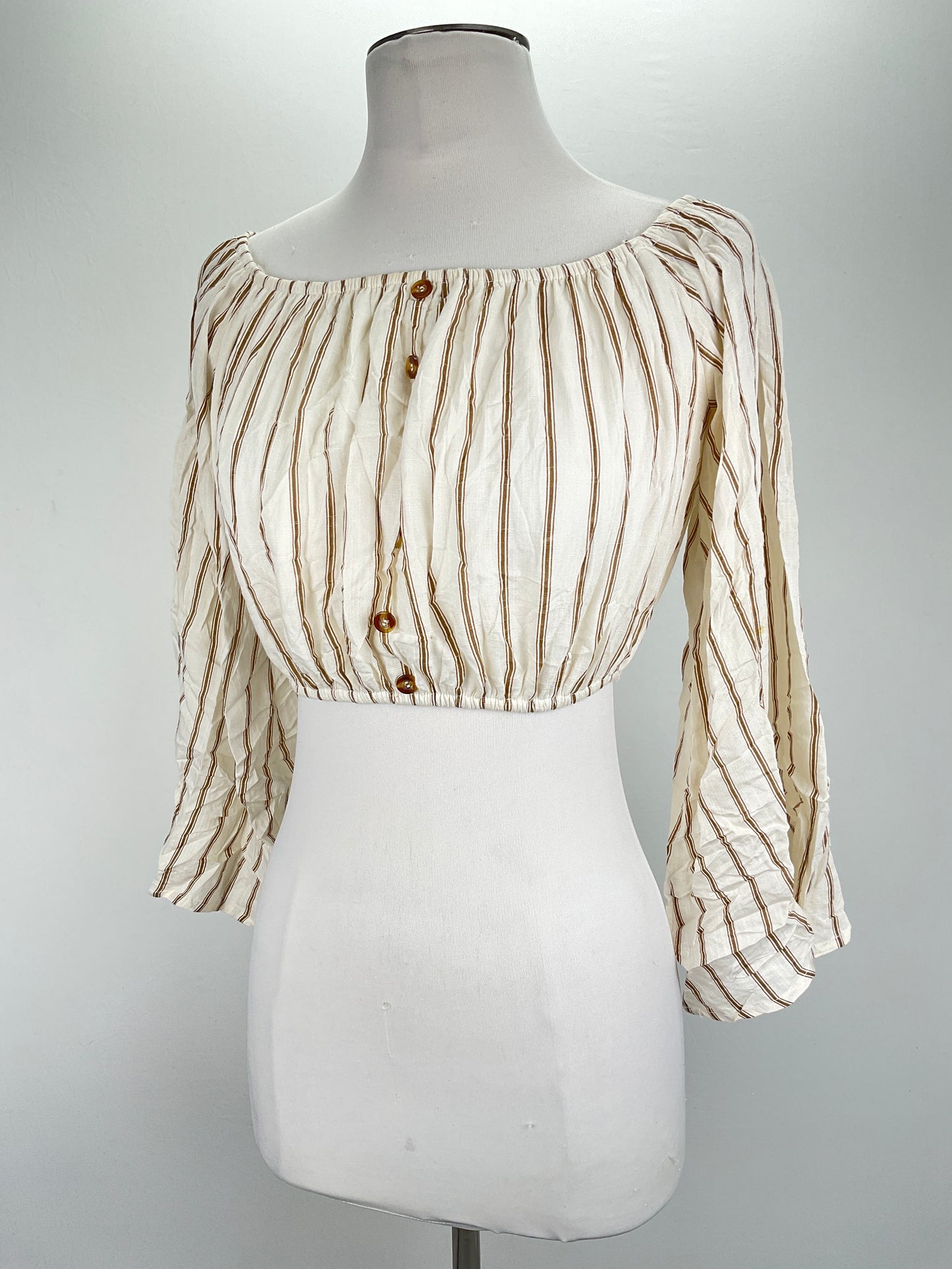 Blusa Crema de Rayas Papaya