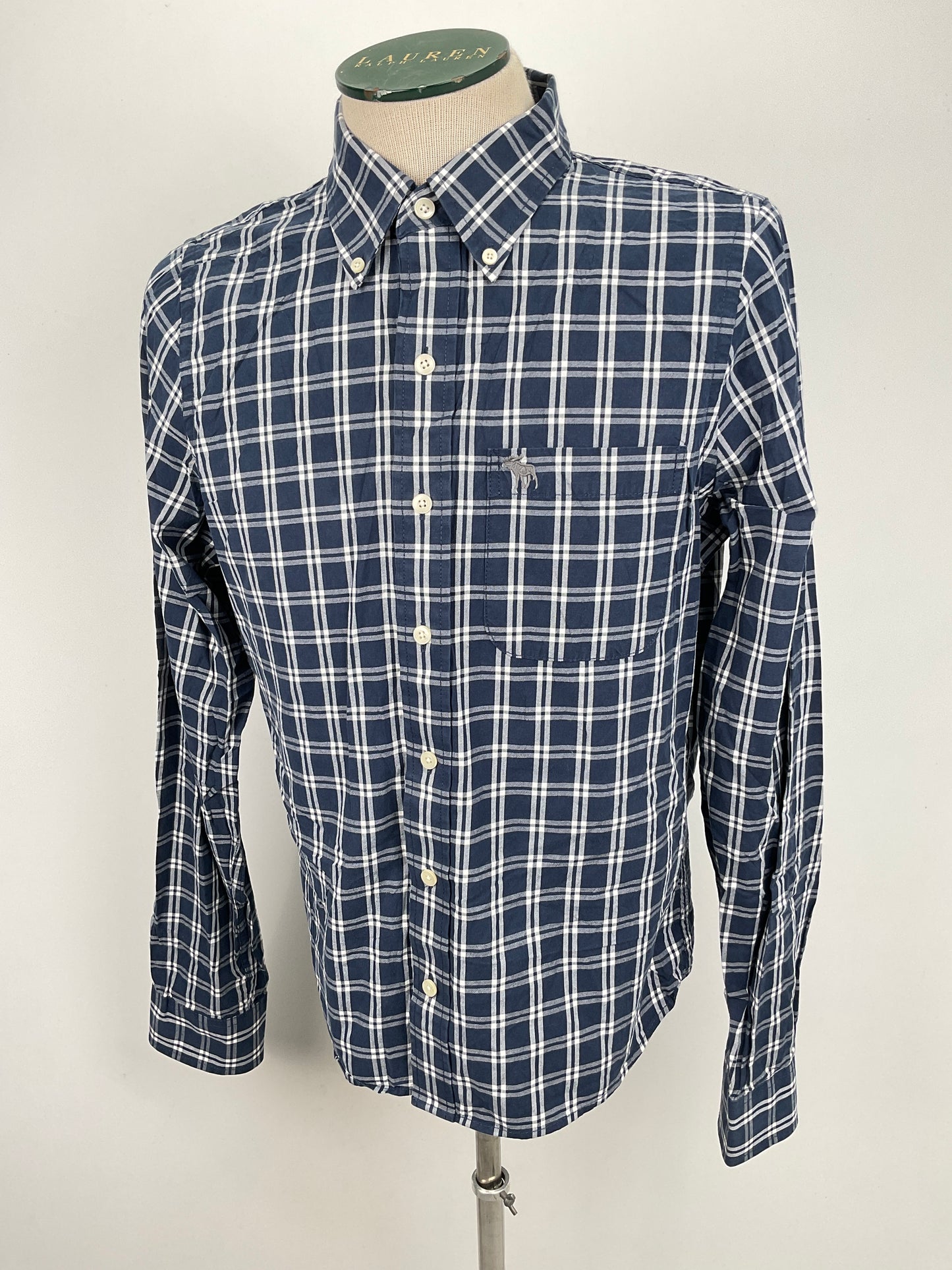 Camisa Azul marino de cuadro Abercrombie Fitch