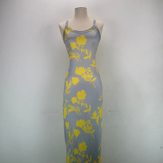 Vestido Gris de Flores Chicme