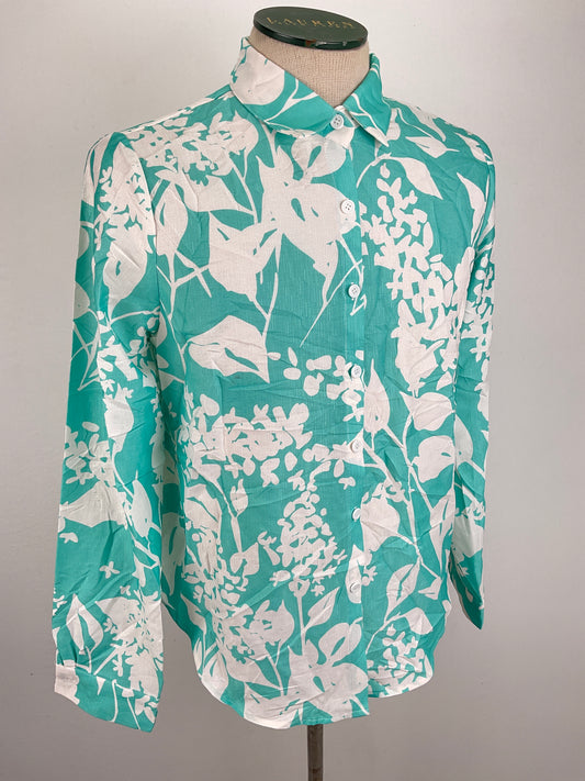Camisa Turquesa Floral Variangis