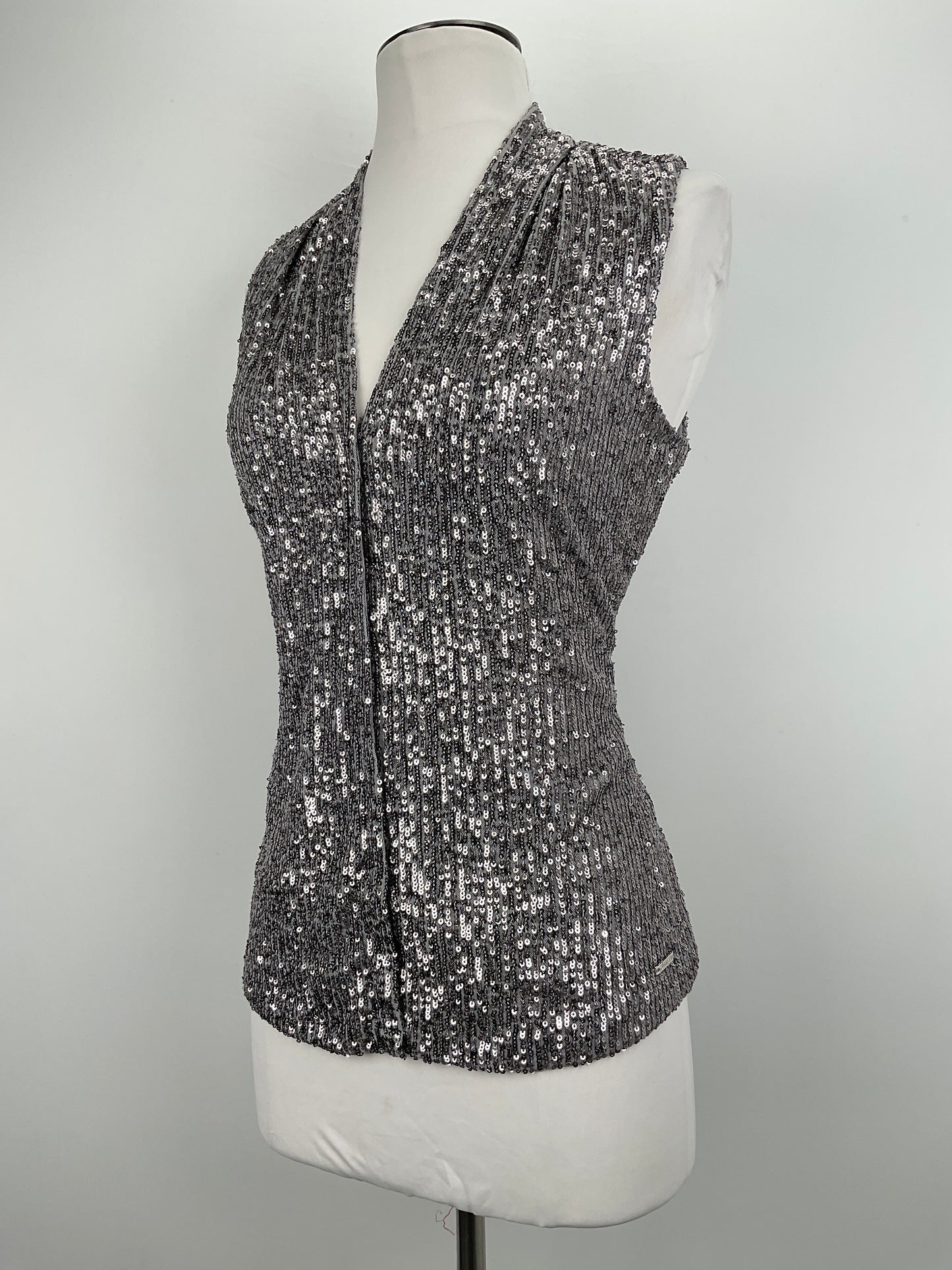 Blusa Plateado de Brillo Calvin Klein