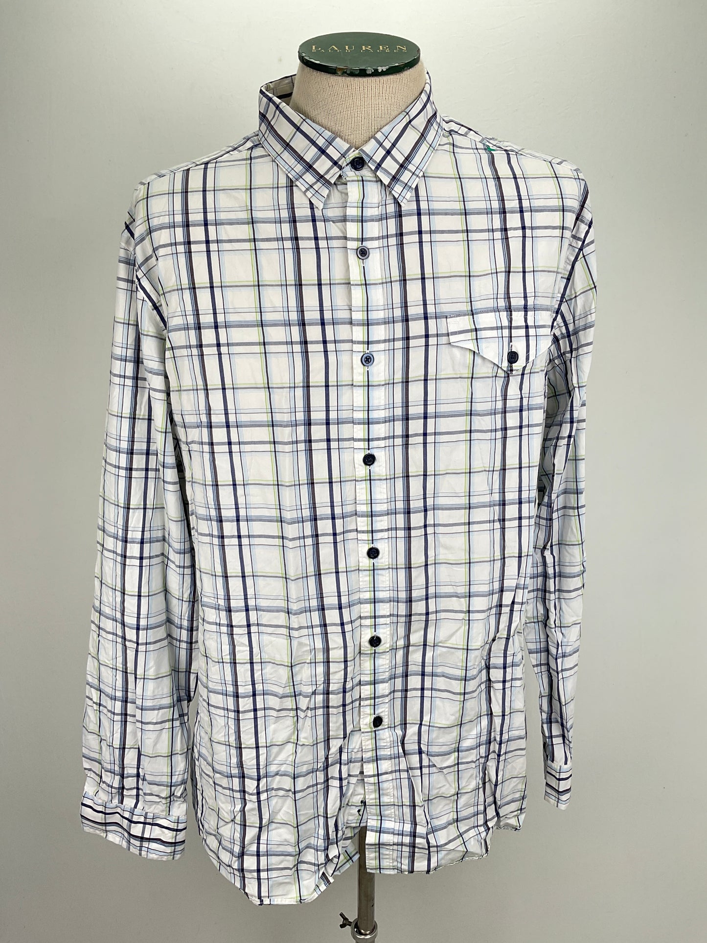 Camisa Blanco de Cuadro Made