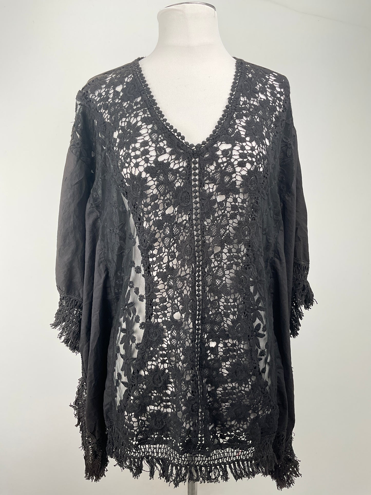 Blusa Negro Floral David Jeffery