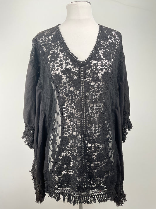 Blusa Negro Floral David Jeffery