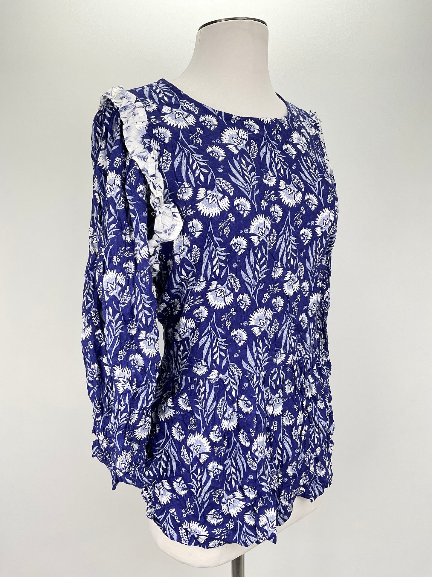 Blusa Azul Floral Universal Thraed